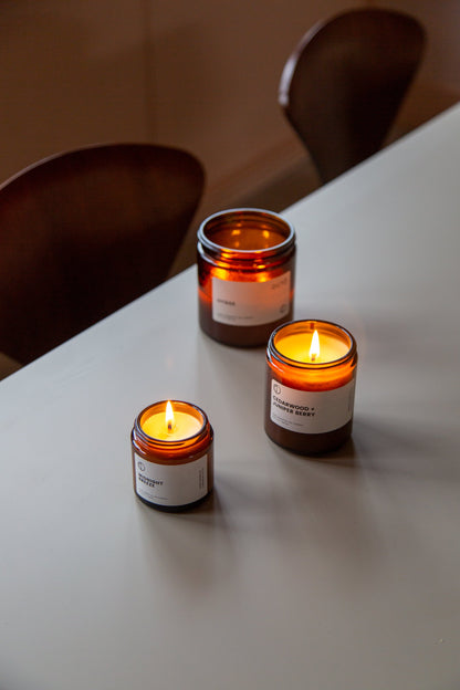 Midnight Breeze (Rose Geranium + Vetiver + Patchouli) | Amber Jar Candle