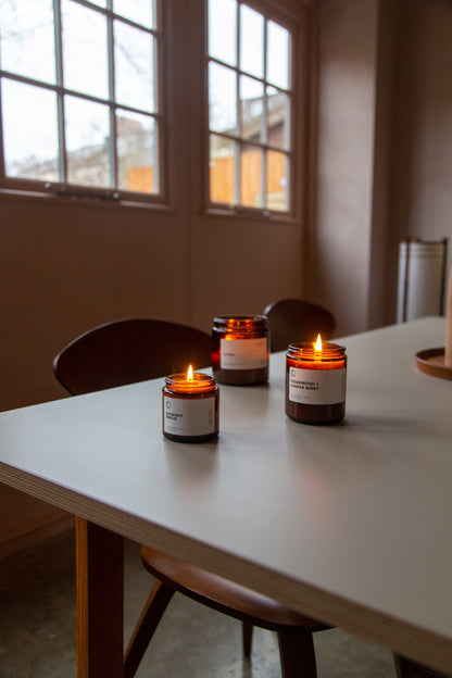 Midnight Breeze (Rose Geranium + Vetiver + Patchouli) | Amber Jar Candle